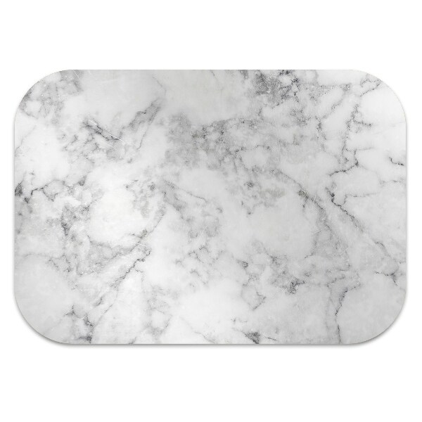 Computer chair mat white marble