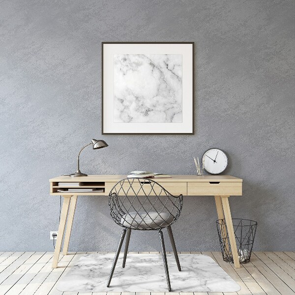 Computer chair mat white marble