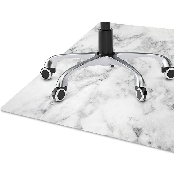 Computer chair mat white marble