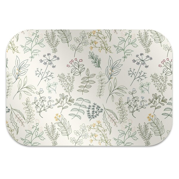 Office chair floor protector Green leaves