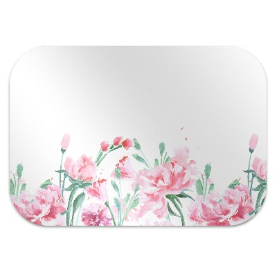 Desk chair mat pink flowers