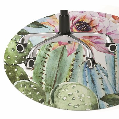 Chair mat floor panels protector colorful cacti