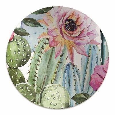 Chair mat floor panels protector colorful cacti