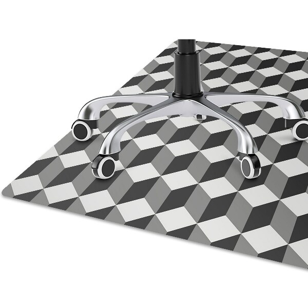 Office chair mat 3D cubes pattern