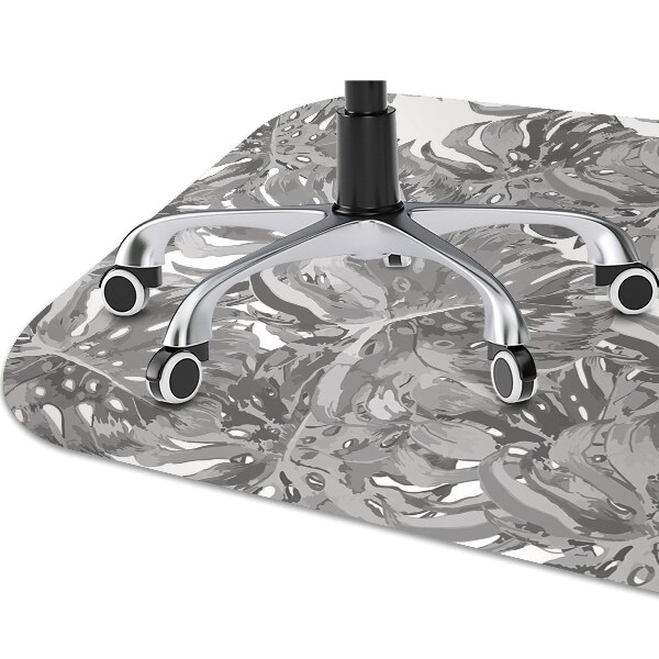 Computer chair mat gray leaves