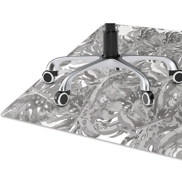 Computer chair mat gray leaves