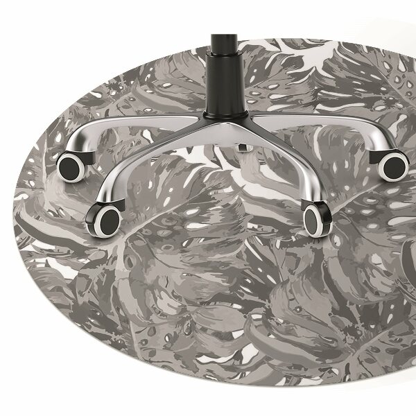Computer chair mat gray leaves