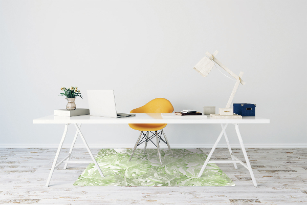 Office chair mat Monstera leaves