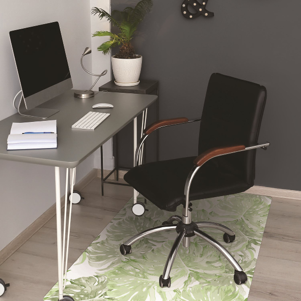 Office chair mat Monstera leaves