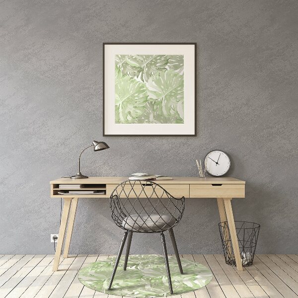Office chair mat Monstera leaves