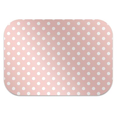 Computer chair mat white dots