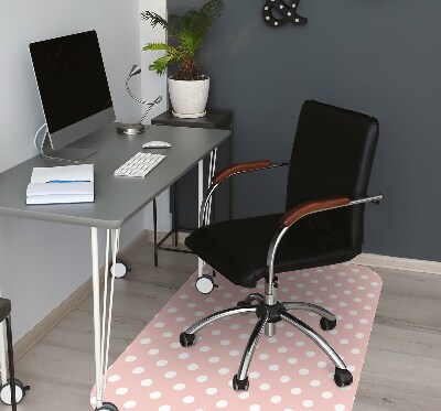 Computer chair mat white dots