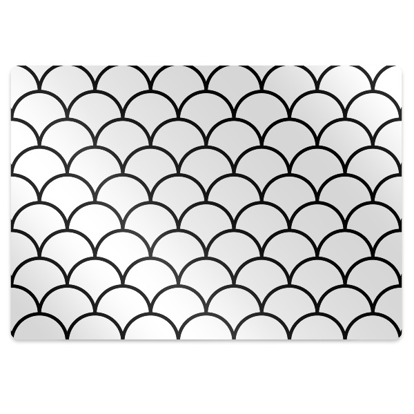 Chair mat floor panels protector scallop pattern