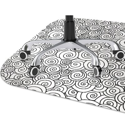 Office chair mat Black and white swirls