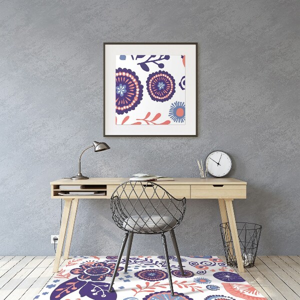 Chair mat abstract flowers