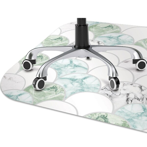 Desk chair mat scallops