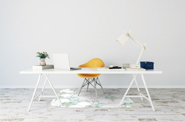Desk chair mat scallops