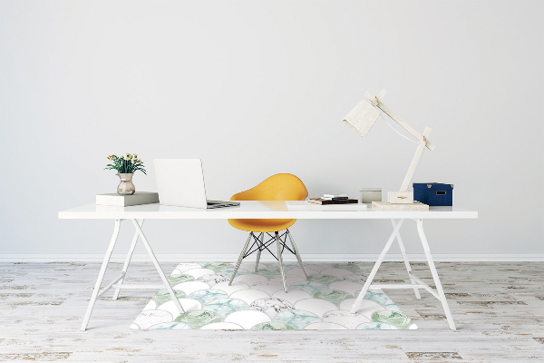 Desk chair mat scallops