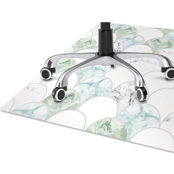 Desk chair mat scallops
