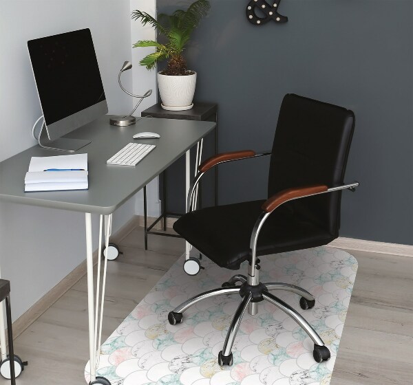 Chair mat floor panels protector pastel marble