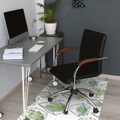 Office chair mat Cacti in lumps