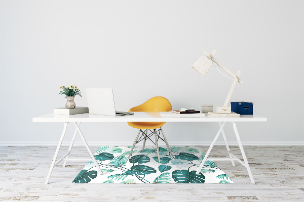 Office chair mat tropical leaves