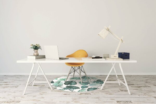 Office chair mat tropical leaves
