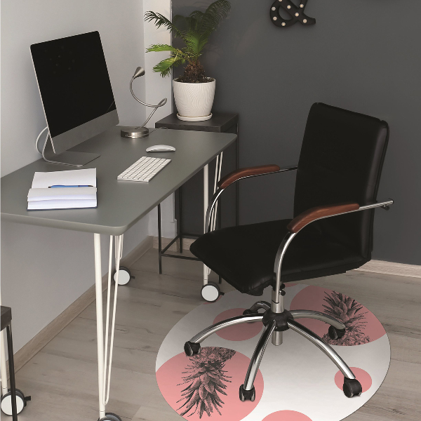 Desk chair mat pink pineapple