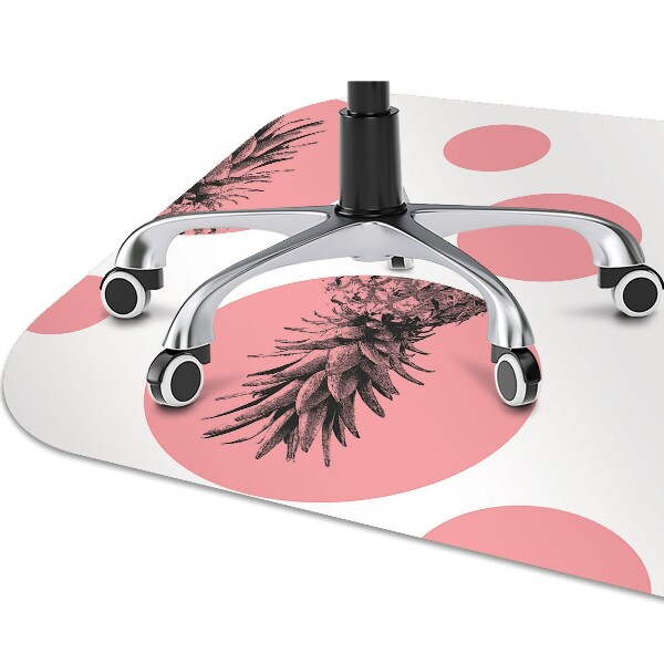 Desk chair mat pink pineapple