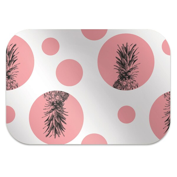Desk chair mat pink pineapple