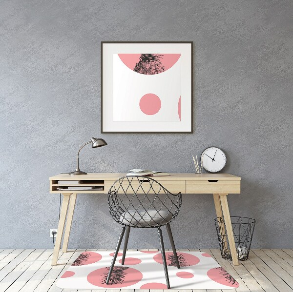 Desk chair mat pink pineapple