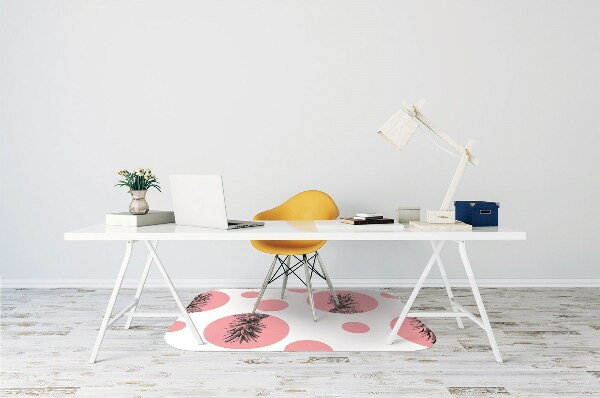 Desk chair mat pink pineapple