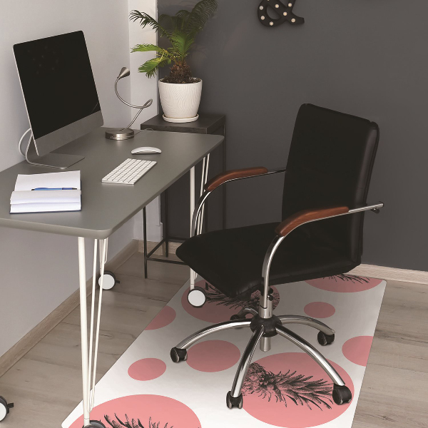 Desk chair mat pink pineapple