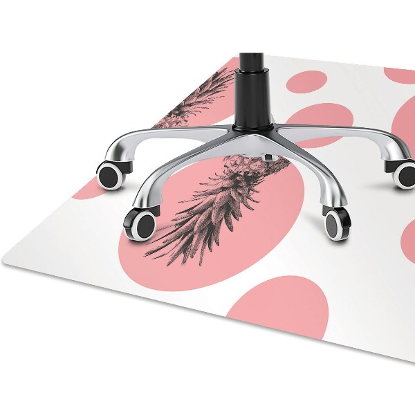 Desk chair mat pink pineapple