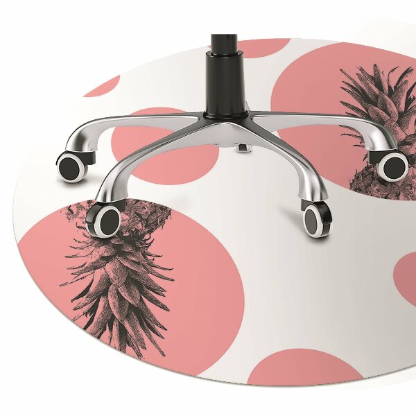 Desk chair mat pink pineapple