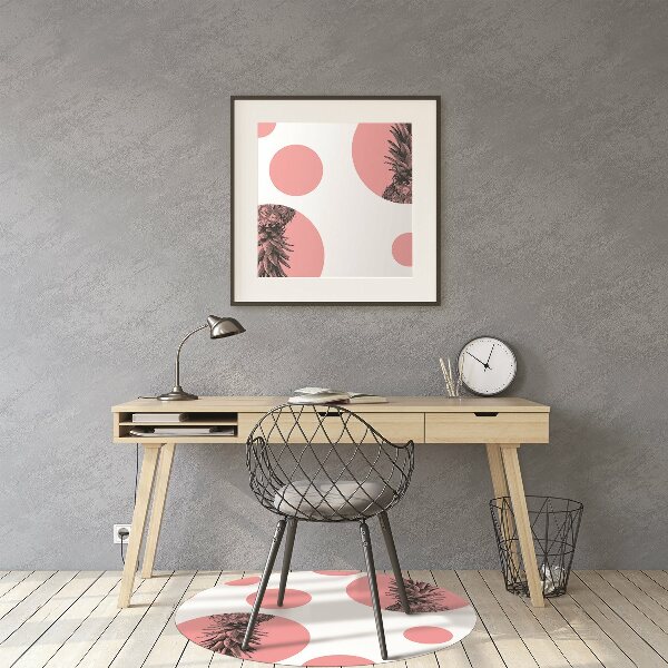 Desk chair mat pink pineapple