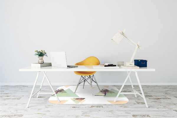 Office chair floor protector Palm trees in triangles