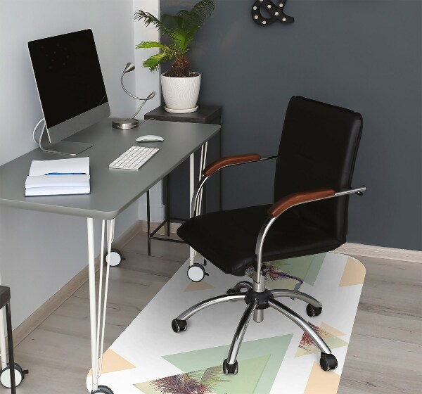 Office chair floor protector Palm trees in triangles