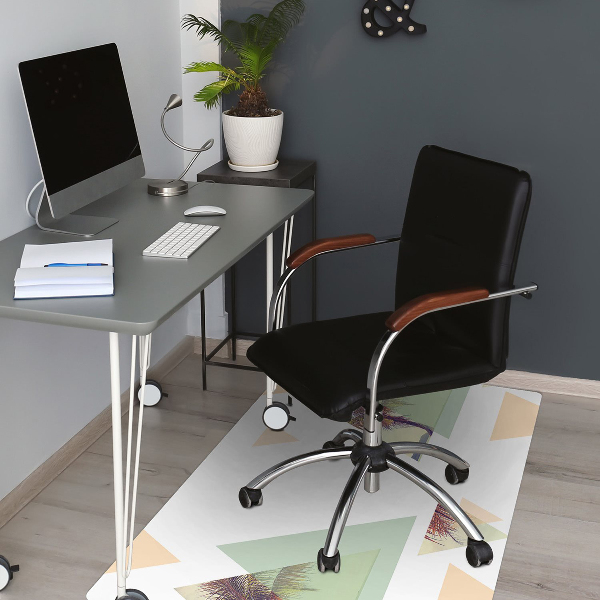 Office chair floor protector Palm trees in triangles