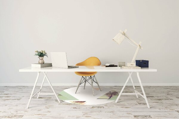 Office chair floor protector Palm trees in triangles