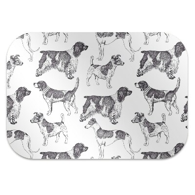 Office chair mat dogs pattern