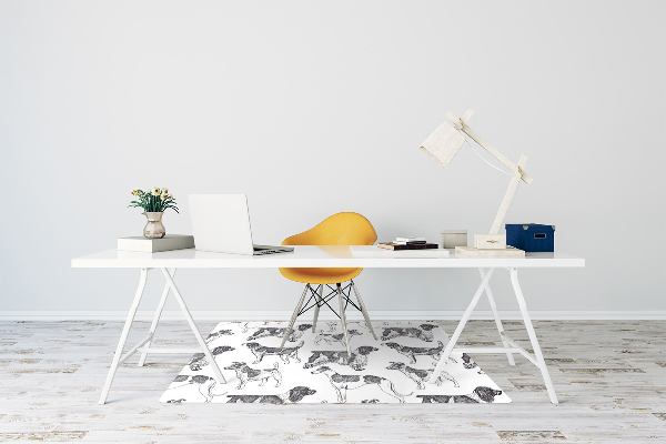 Office chair mat dogs pattern