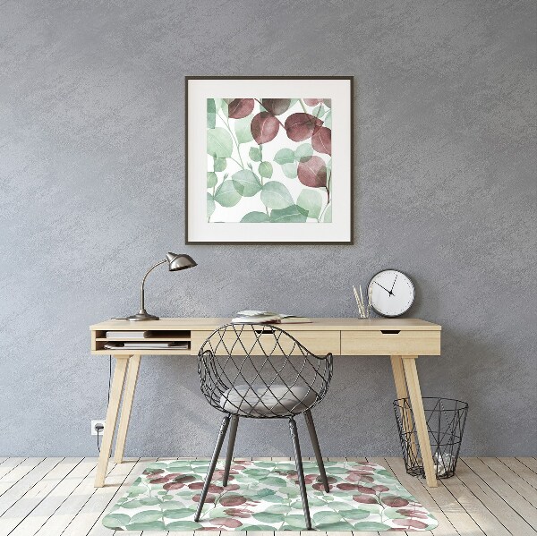Desk chair mat floral pattern