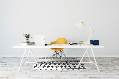 Office chair mat Boho black and white