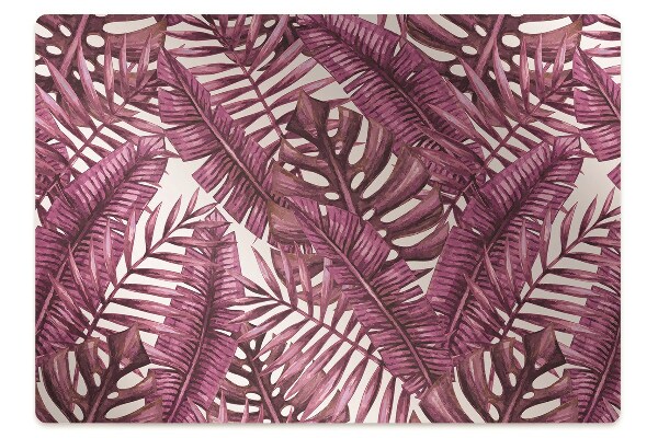 Office chair mat tropical leaves