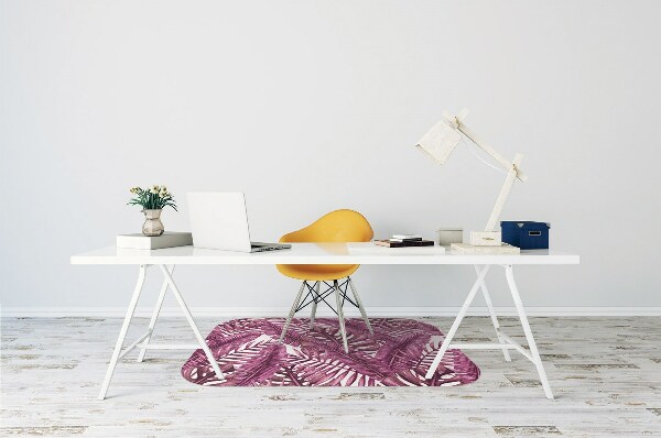 Office chair mat tropical leaves