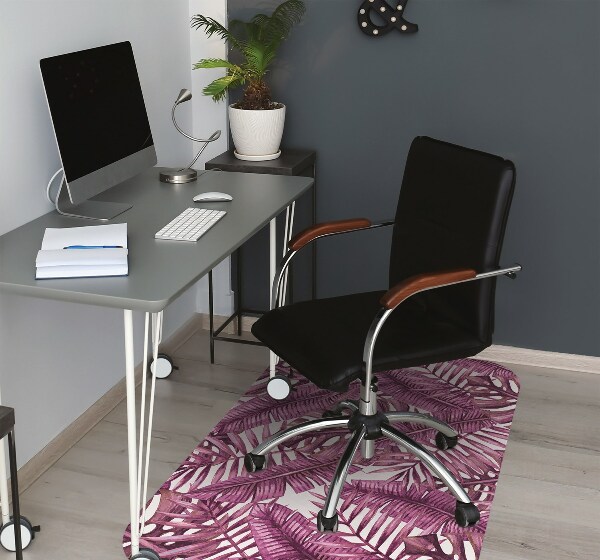 Office chair mat tropical leaves