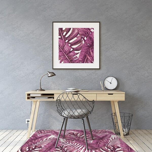 Office chair mat tropical leaves