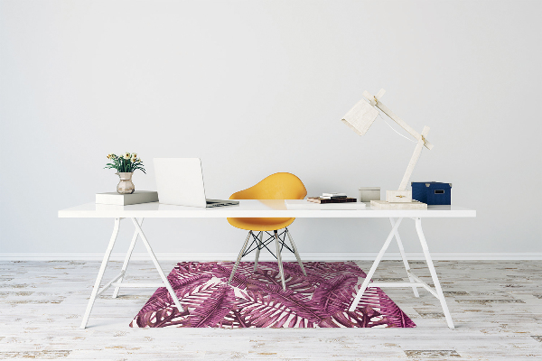 Office chair mat tropical leaves