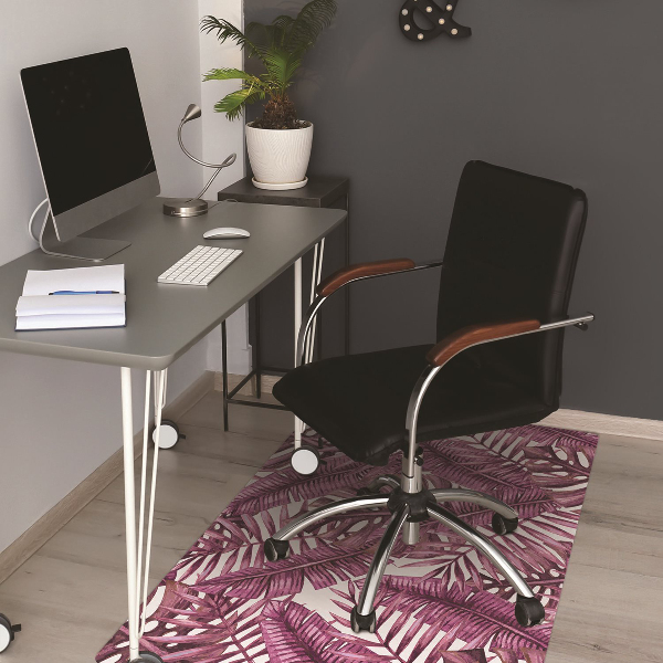 Office chair mat tropical leaves